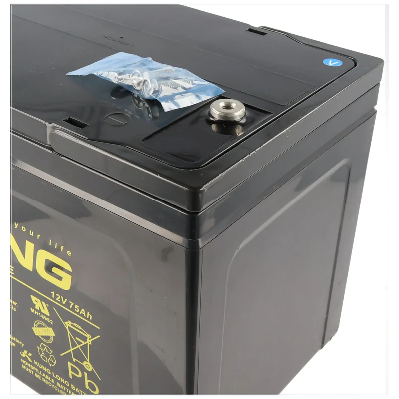 Kung Long KPH75-12NE Blei Akku 12 Volt 75Ah mit M6 Innengewinde