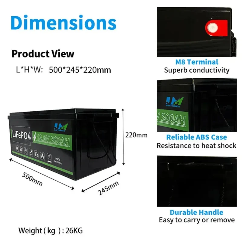 12.8V 100AH 150AH 200AH Lithium Ion Batteries