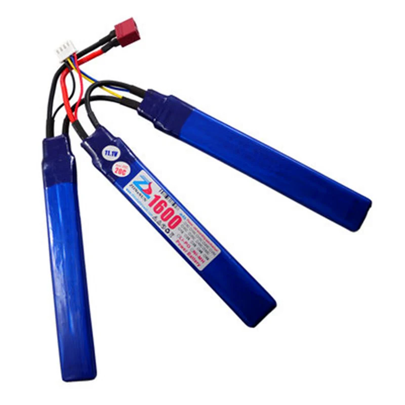2PCS XT30 Plug-in Drillinge 1600mAh Schwamm weiches Auswurfspielzeug Power Polymer Akku 11,1V 6020122