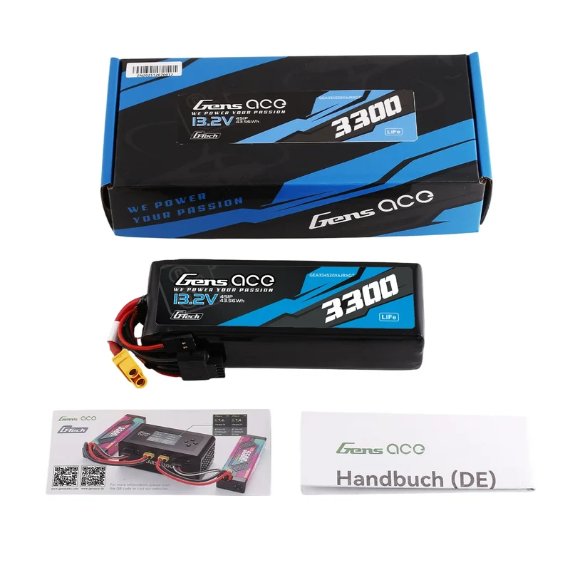 Gens Ace Mini G-Tech 3300mAh 13,2V 4S 20C Li-Fe-Akku mit XT60 für Empfänger