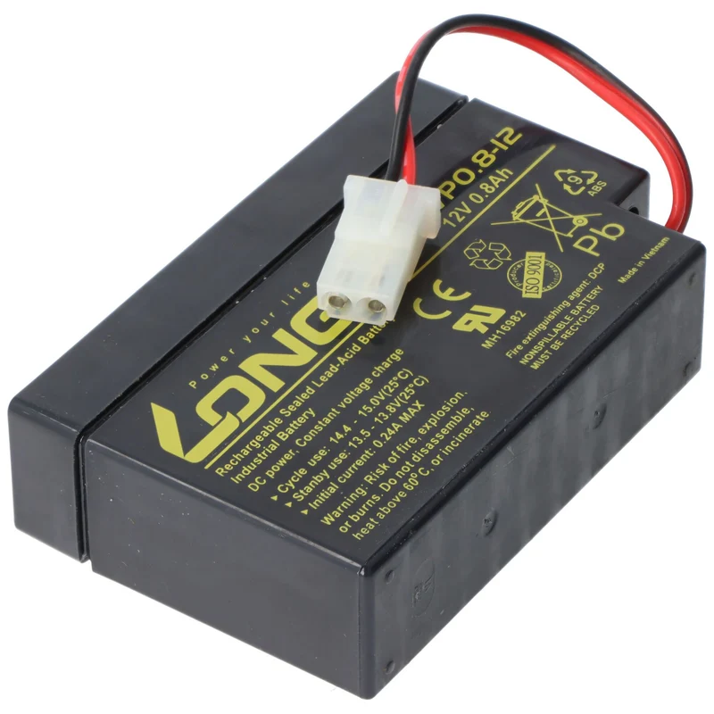Kung Long WP0.8-12 Blei-Vlies-Akku, 12Volt, 0,8Ah mit AMP Stecker