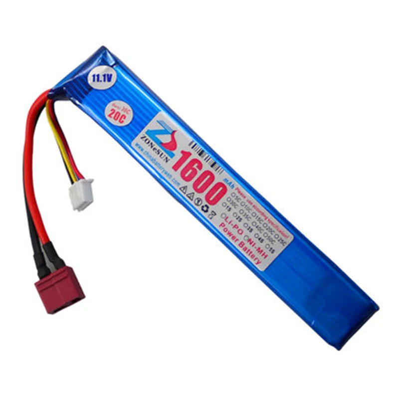 2 STÜCKE T Stecker 1600 mAh Xinwei Jinmingsteddy Schwamm Weiches Projektil Spielzeug Power Polymer Akku 11,1 V 6020122