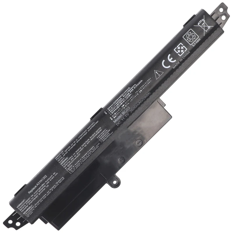 AccuCell 2600mAh Akku passend für den ASUS VivoBook X200CA Akku 0B110-00240100E, 1566-6868, A31LM9H, A31LMH2