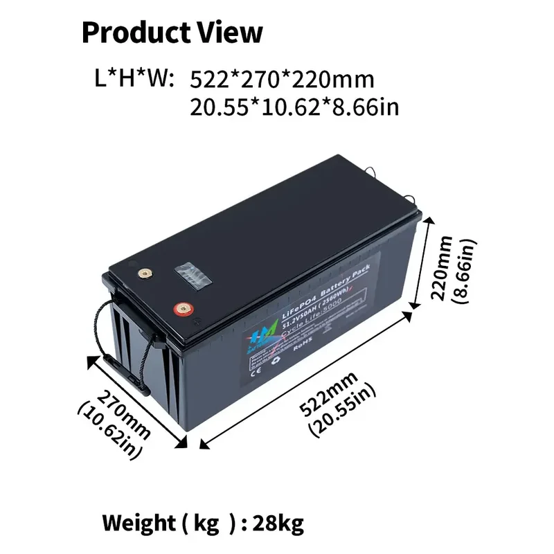 51.2V 50AH Lithium Ion Batteries For Scooter