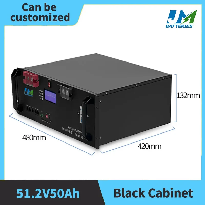51.2V 50AH LiFePO4 Rack Design Solar Battery