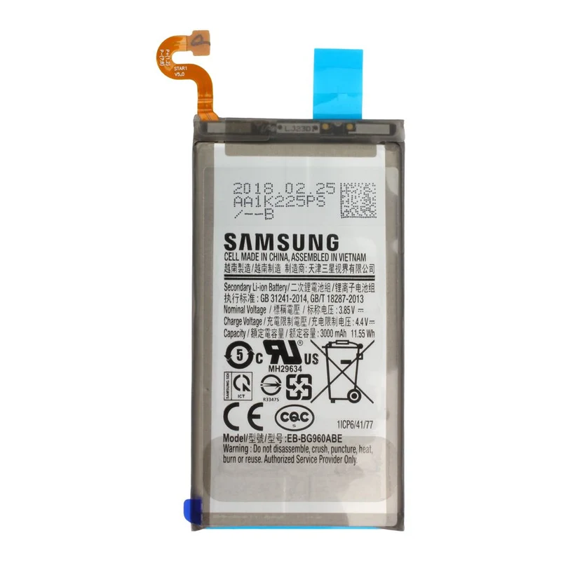 Samsung Akku Original Samsung für Galaxy S9 SM-G960F, S9 Duos, wie EB-BG960ABE, GH82-15963A
