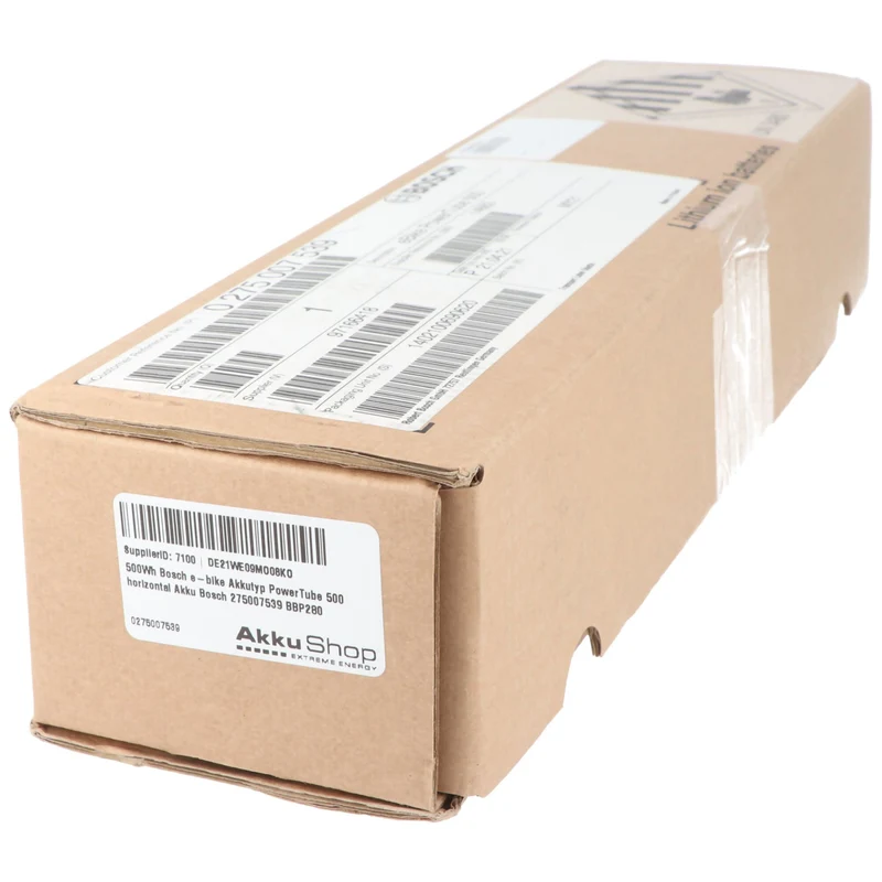 Bosch 500Wh Bosch e-bike Akkutyp PowerTube 500 horizontal Akku Bosch 275007539 BBP280, 36cm Lang