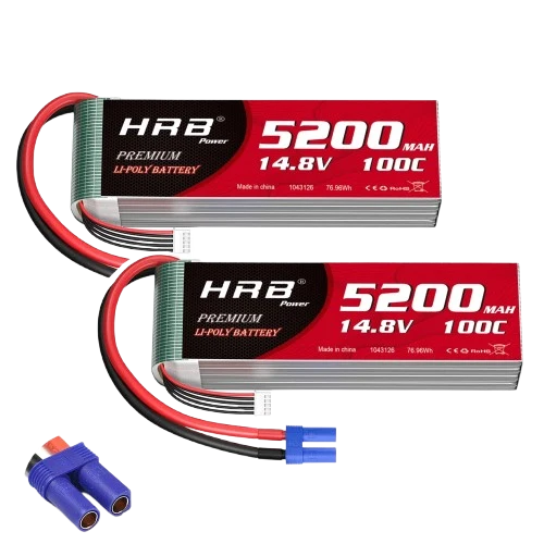 HRB 14,8V 4S 5200mAh LiPo-Akku 100C mit EC5-Stecker (2 St.)