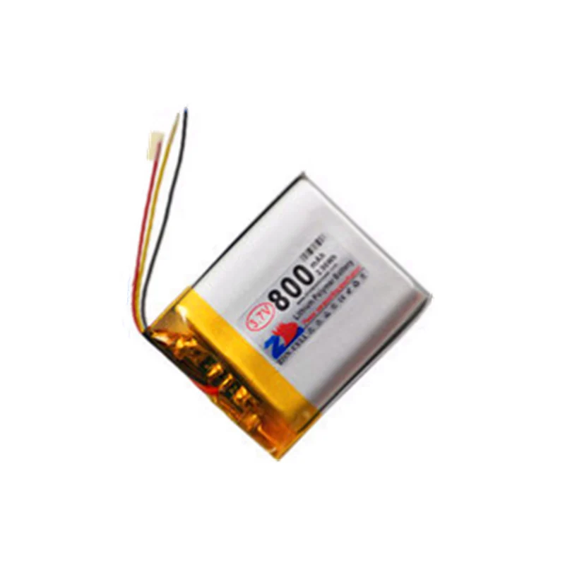 2x3,7V 800 mAh mit NTC Schutz 3 adriges blaues Dichtungsset 603040 Polymer Lithium Batterie