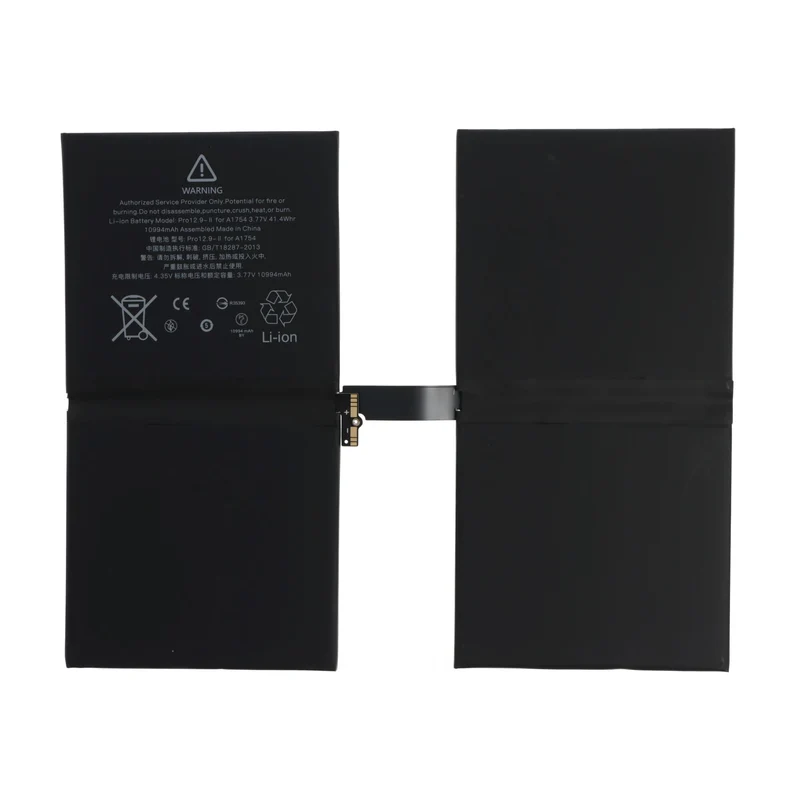 AccuCell Akku passend für A1754 für Mac Apple iPad Pro 12.9'' 2nd Gen, Li-Polymer, 3,77V, 10800mAh, 40,7Wh, built-in, ohne Werkzeug