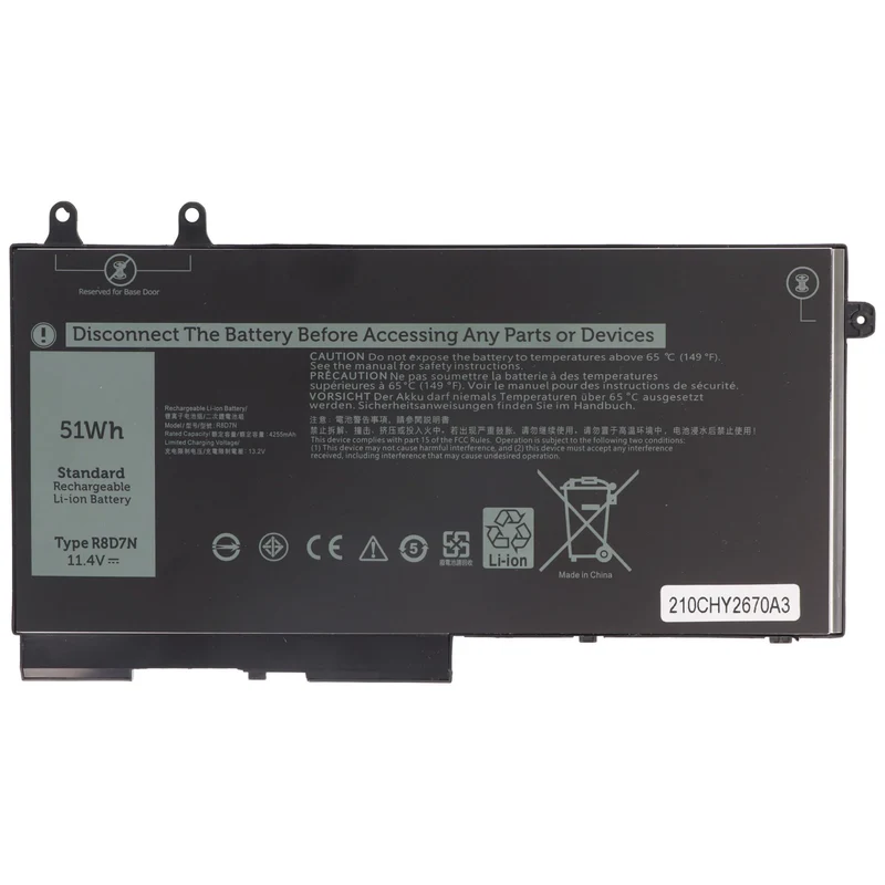 AccuCell Akku passend für Dell Latitude 5401, 5501, Li-Polymer, 11,4V, 4470mAh, 51Wh
