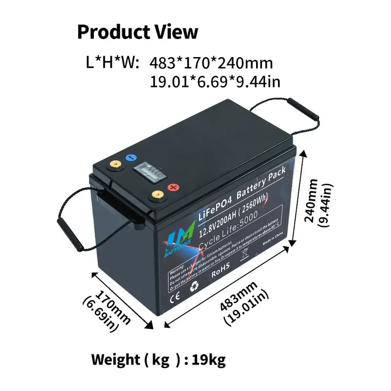 12.8V 200AH Lithium Ion Batteries For Electric Motorcycle