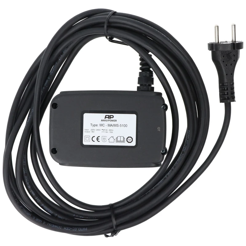 Akku Power Mainsconnector das Schaltnetzteil 18V kompatibel für Makita Makstar BL1830, BL1850, Kabel seitlich ausgehend