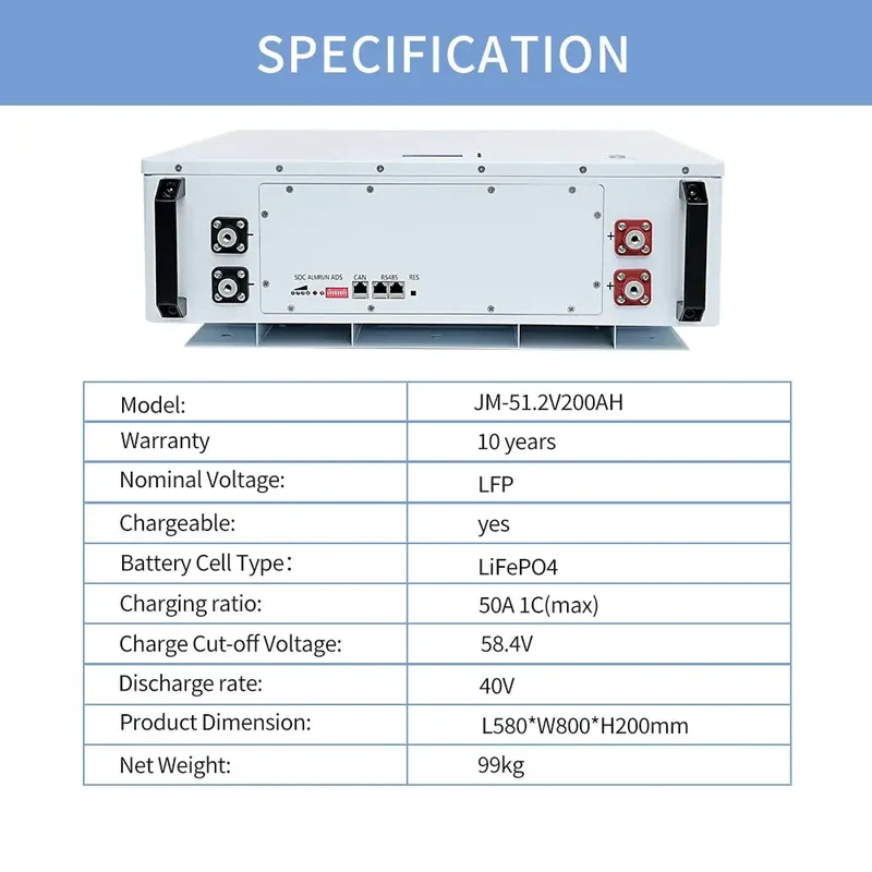 51.2V 200AH Wall Mounted Battery