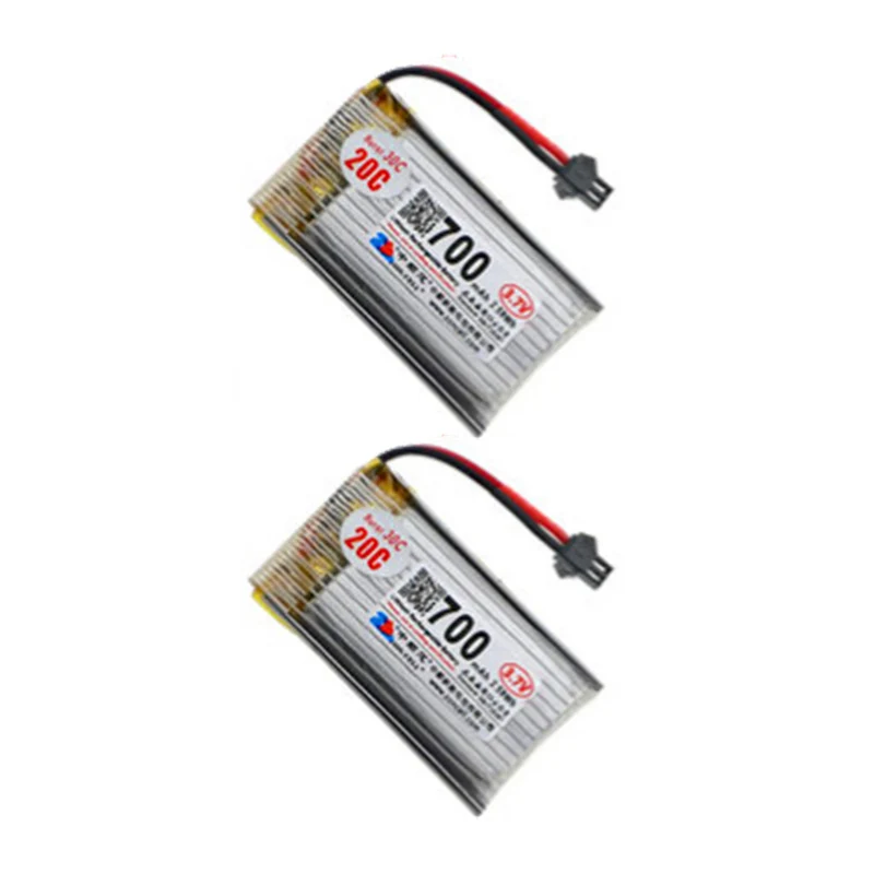 2pcs 3,7 V 700mAh SM Akku positiver Stecker 802540 Polymer Lithium Batterie