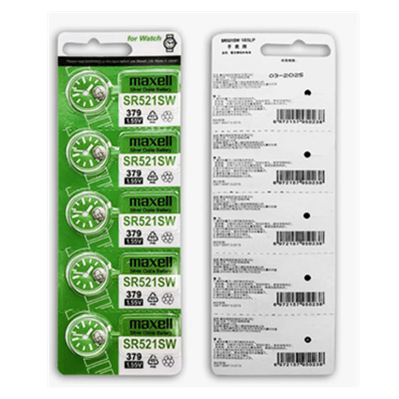 10 Stück Uhrenbatterie 1,55 V 379 SR521SW D379 V379 AG0 Knopfbatterie für elektronischen Taschenrechner