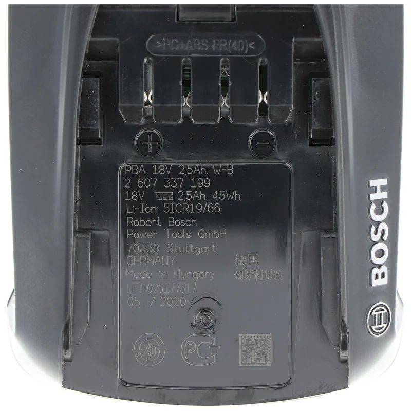 Bosch 18 Volt Ersatz Akku 2,5 Ah passend für alle Geräte des grünen Bosch Home und Garden Li-Ion 18 Volt Systems