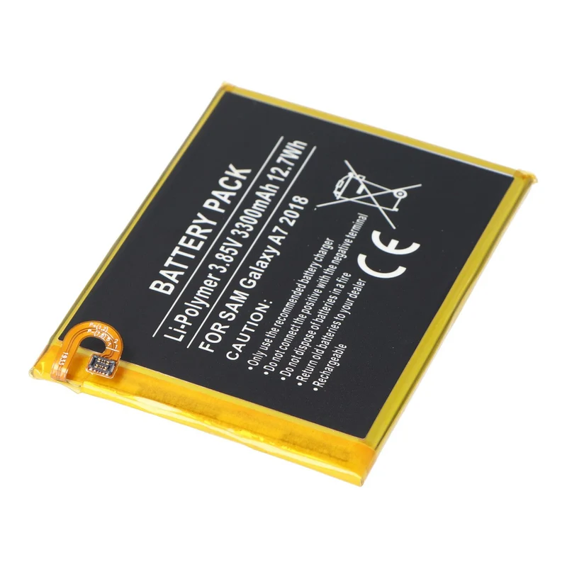 AccuCell Akku passend für Samsung Galaxy A7 2018, Li-Polymer, 3,85V, 3300mAh, 12,7Wh, built-in, ohne Werkzeug