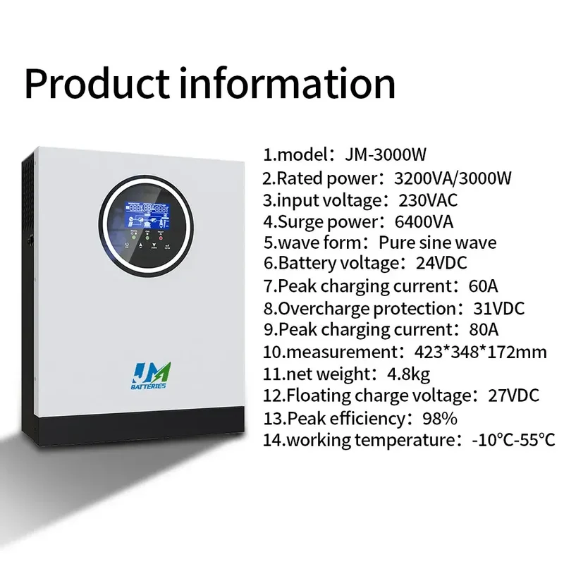 1800-3000W Hybrid Solar Inverter for Homes