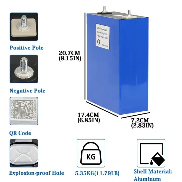 JMBatteries Hithium 280Ah LiFePO4 Battery Cells