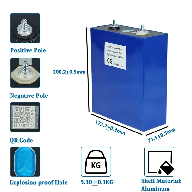 EVE 280Ah LiFePO4 Battery Cells - Brand New Grade A with QR Code