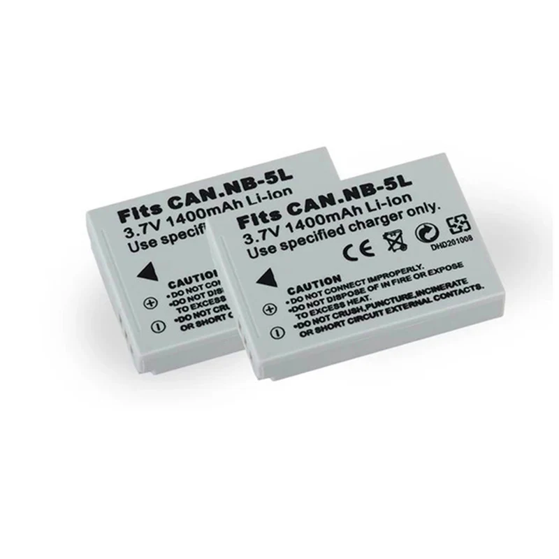 2PCS Kamera Akku nb 5l geeignet für Canon ixus 800 sx220 1400mAh Akku