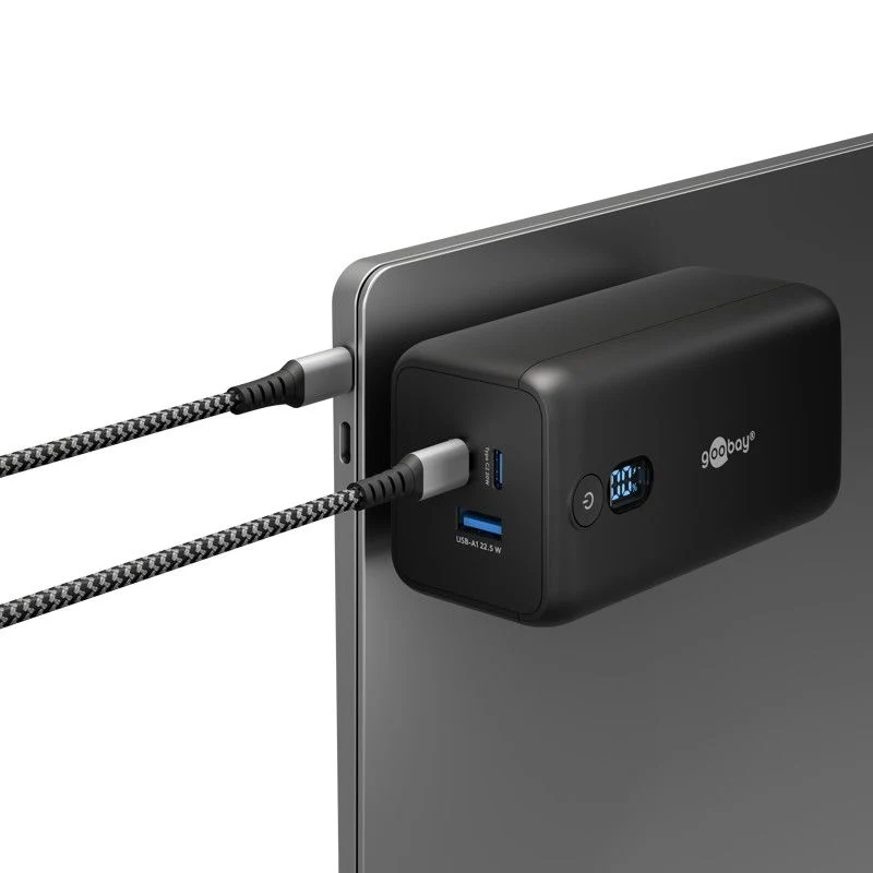 Goobay Laptop Powerbank 20000mAh 65W, Leistungsstarke USB-C Powerbank 65W PD, externer Akku für Ihr Notebook