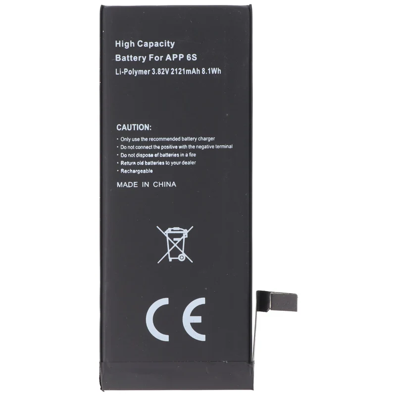 AccuCell 2121mAh satte Kapazität Hochleistungsakku mit passend für den Apple iPhone 6S Akku 616-00033, 616-00036, max. 8,1Wh