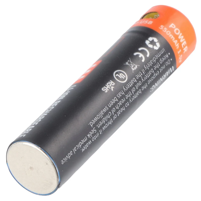 AccuCell Rundzelle AAA, Li-ion, 1,5V, 550mAh, 0,8Wh, mit USB-Ladeanschluss
