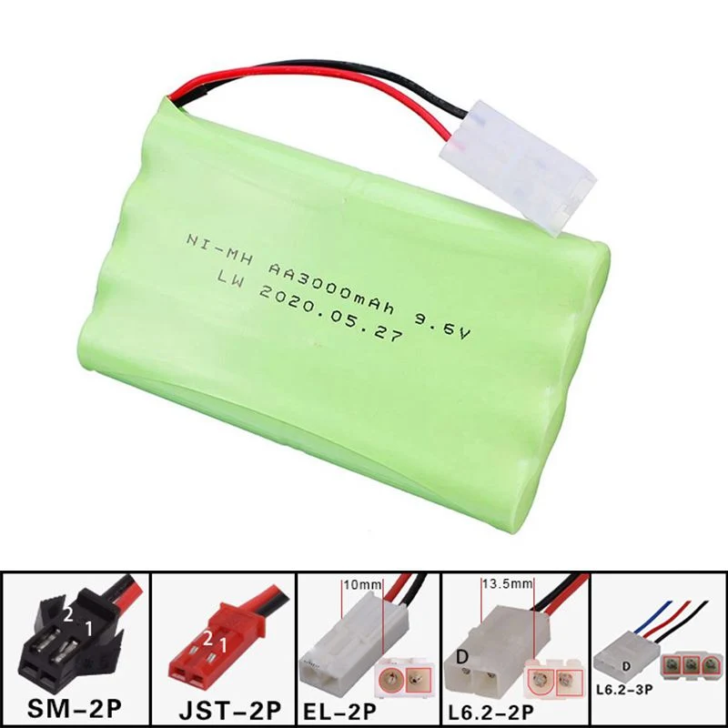 9.6V 3000mAh Akku Fernbedienung Spielzeugauto Tank Roboter Pistole Ni-MH Batterie
