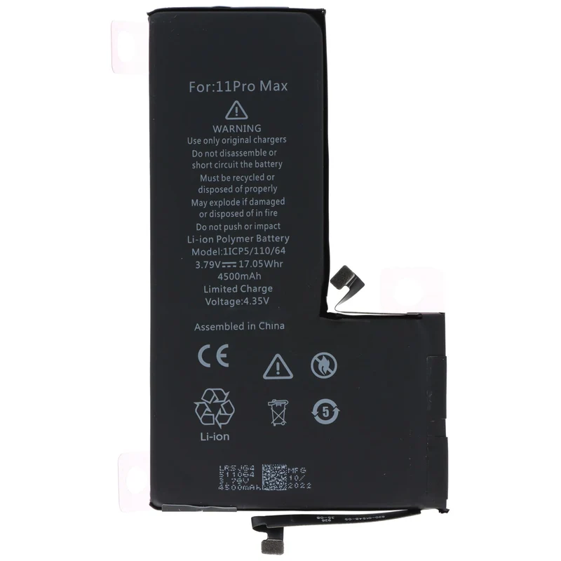 AccuCell Akku passend für Apple iPhone 11 Pro Max, Li-Polymer, 3,79V, 4500mAh, 17,0Wh, high capacity, built-in, ohne Werkzeug