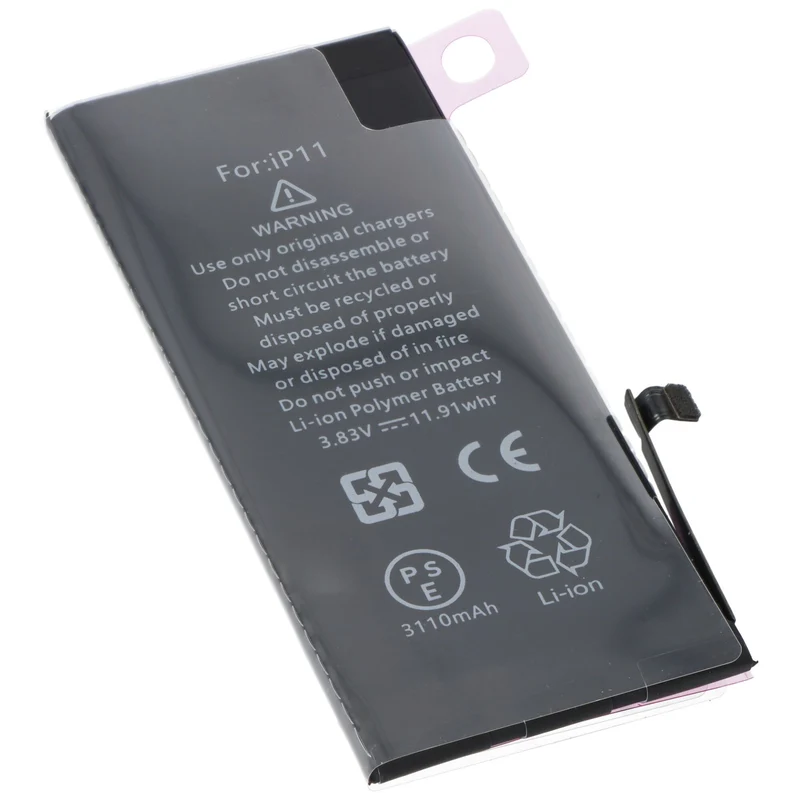 AccuCell Akku passend für Apple iPhone 11, Li-Polymer, 3,83V, 3110mAh, 11,9Wh, built-in, ohne Werkzeug