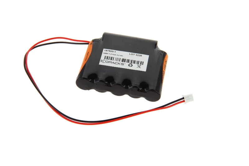 AccuCell 7,2 Volt 2000mAh Akkupack für Notbeleuchtung, AA Zellengröße, mit 25cm Kabelausgang einseitig und Stecker JST XHP-2