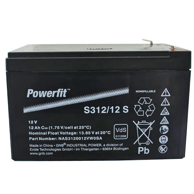 Exide Powerfit S312/12 S Blei Akku 12 Volt Anschluss 4,8mm