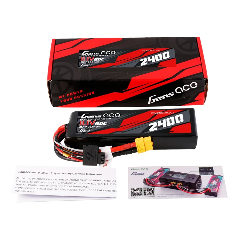 Gens ace G-Tech 2400mAh 3S 11,1V 60C LiPo-Akku mit XT60-Stecker