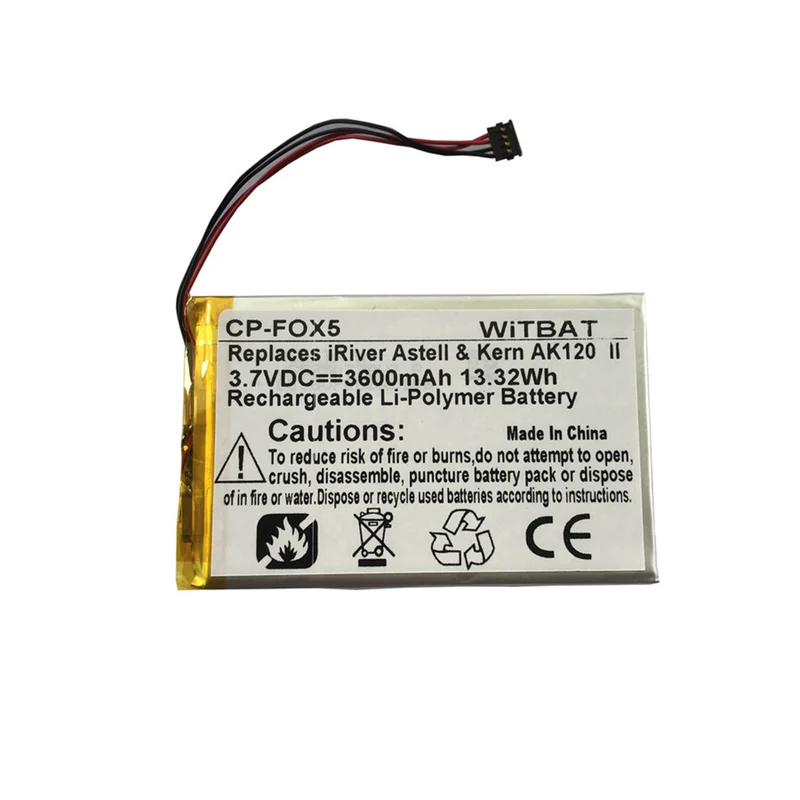 3600mAh 3,7V Batterie Akku für Fiio X1 X3 X5 X7 Lautsprecher Musikplayer