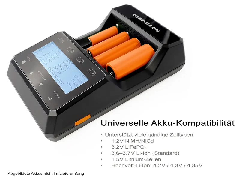 Enova Gyrfalcon S4000 professionelles Universal-Analyse-Ladegerät für alle Akku-Typen