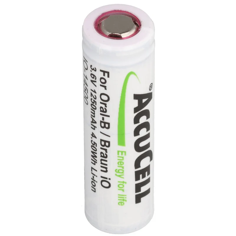 AccuCell 1250mAh Akku komaptibel für Braun IO 6, 7, 8, 9, 10, 3,7 Volt, 48,8x14,1mm (2 St.)