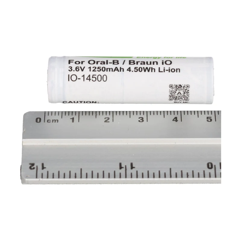 AccuCell 1250mAh Akku komaptibel für Braun IO 6, 7, 8, 9, 10, 3,7 Volt, 48,8x14,1mm (2 St.)