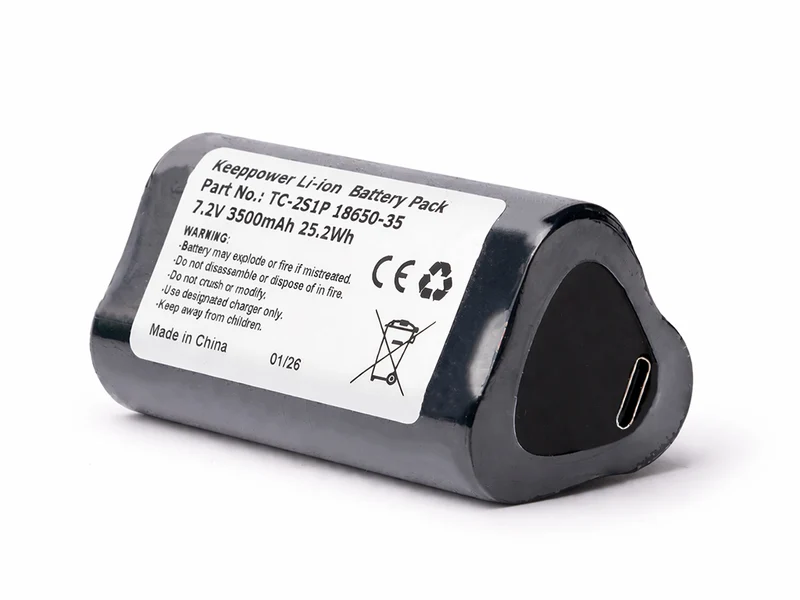 Keeppower 2S1P 18650 Akkupack 7,2V 3500mAh 25,2Wh mit Type-C und DC5521 (5,5 x 2,1 mm) Ausgang
