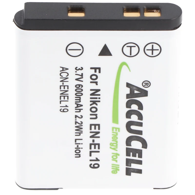 AccuCell Akku passend für Nikon EN-EL19 Akkutyp COOLPIX S2500, S3100, S4100