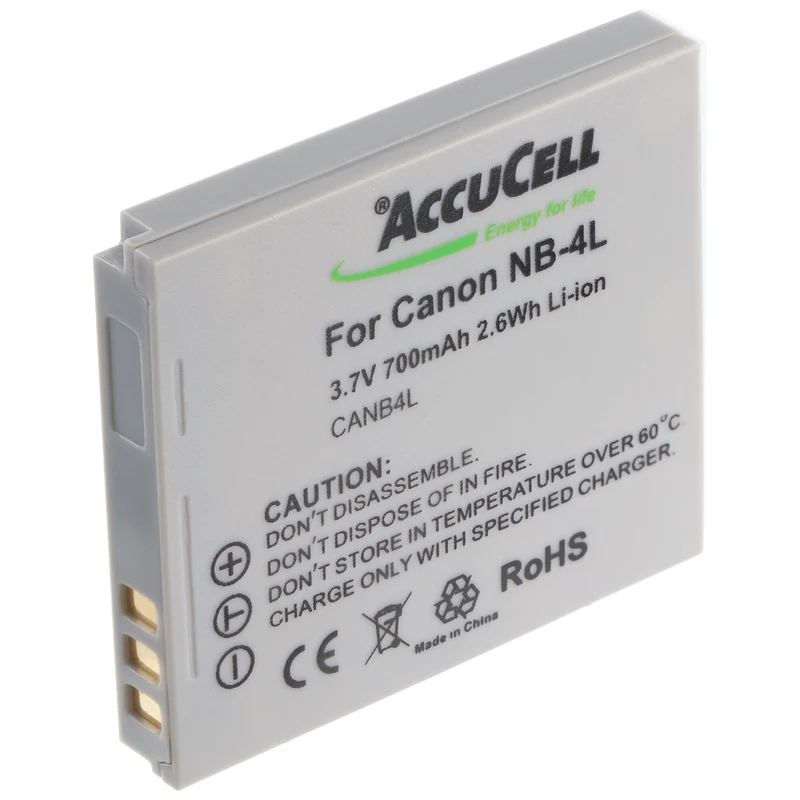 AccuCell Akku passend für Canon NB-4L Akku