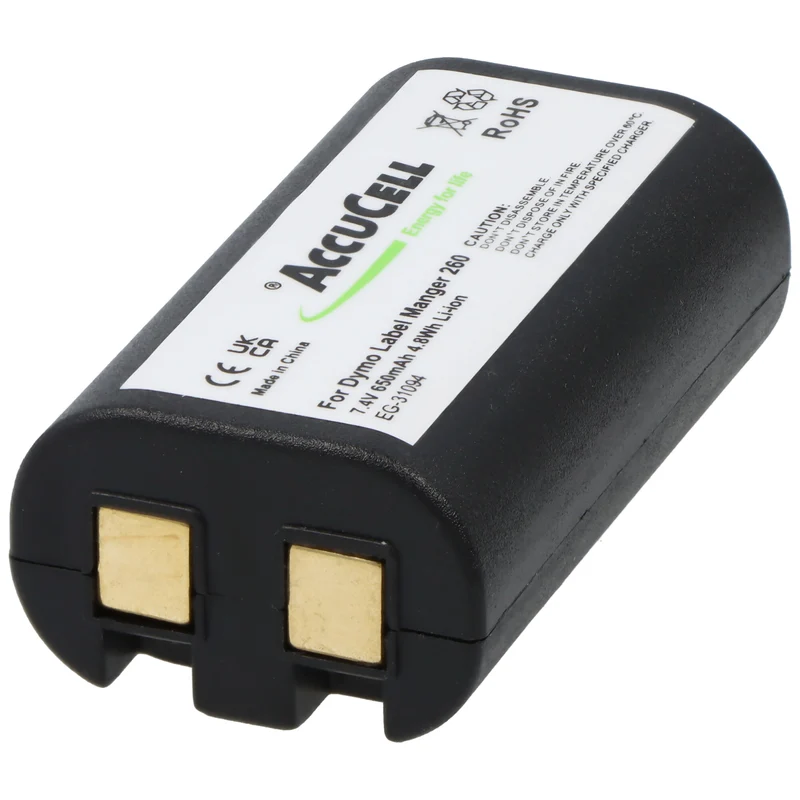 AccuCell Akku passend für Dymo LabelManger 260, Li-Ion, 7,4V, 650mAh, 4,8Wh