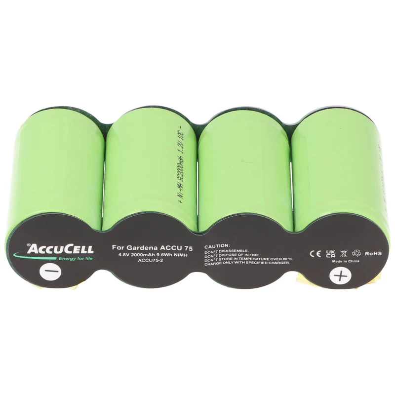 AccuCell Accu75 Akku passend für Gardena ACCU 75 mit Faston 2,8 und 4,8mm