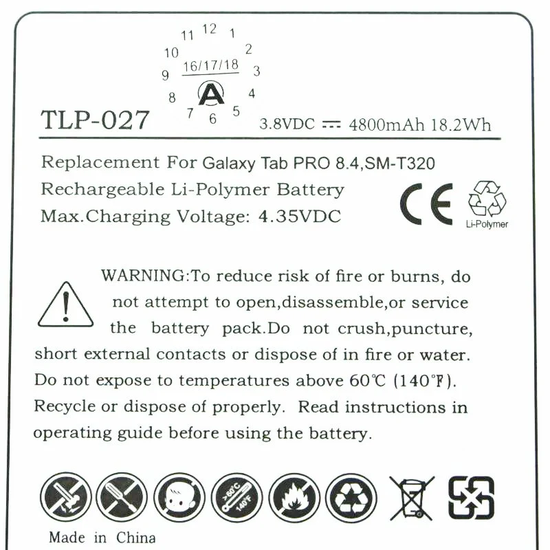 AccuCell Akku passend für Samsung Galaxy Tab Pro 8.4, Samsung Galaxy Tab Pro 8.4 LTE-A, SM-T320, SM-T321, SM-T325, SM-T327A Akku T4800E