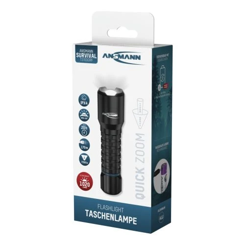 ANSMANN LED Taschenlampe Survival TS1000RF – wiederaufladbare Outdoor-Taschenlampe mit 1020 Lumen