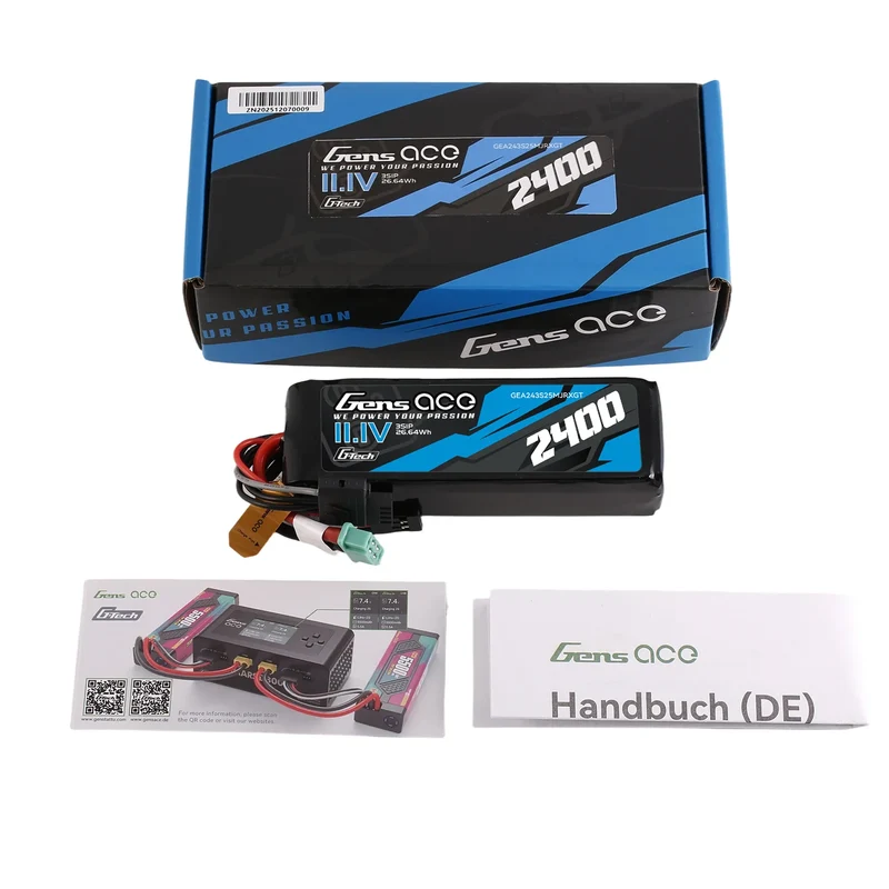 Gens Ace Mini G-Tech 2400mAh 11.1V 3S1P 25C LiPo-Akkupack für Empfänger