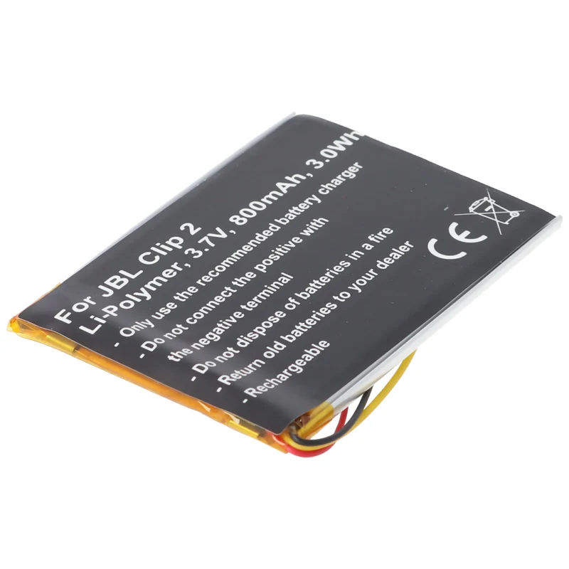 AccuCell Akku passend für JBL Clip 2 Li-Polymer Akku GSP383555 3,7V, 800mAh, 3,0Wh, built-in, ohne Werkzeug