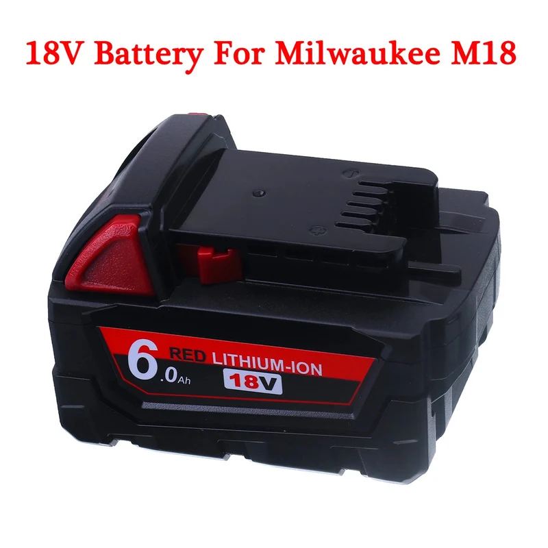 18V 6000mAh Lithium Ionen Elektrowerkzeugakku für Milwaukee M18 48 11 1815 48 11 1850 2646 20 2642 21CT Ersatz M18 Akku
