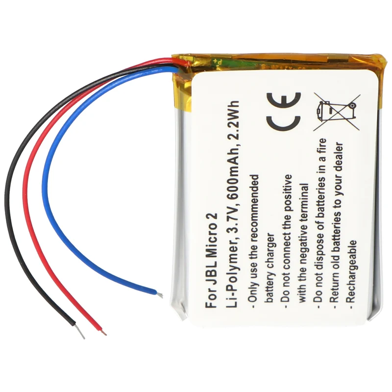 AccuCell Akku passend für JBL Micro Li-Polymer-Akku FT403048P 3,7V, 600mAh, 2,2Wh built-in ohne Werkzeug